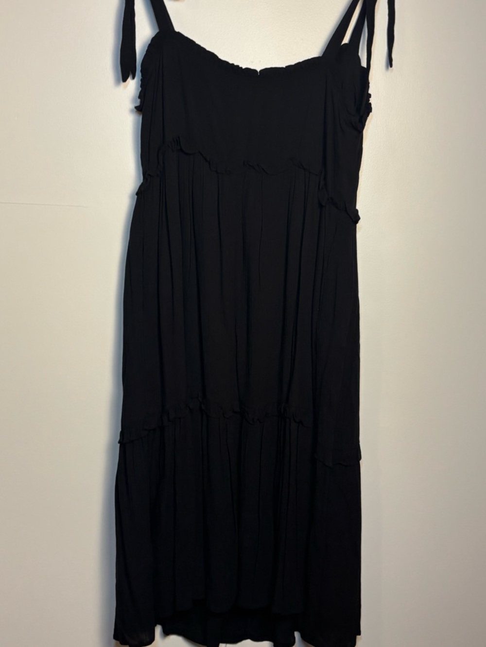 NWT Wishlist Black Button-Front Tiered Midi Dress, size L - Picture 3 of 7